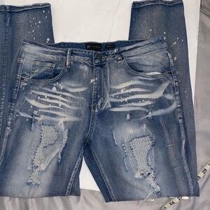 Men's Distressed Blue Jeans by Waima. Size 34